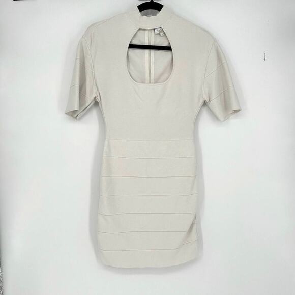Herve Leger Icon Cutout White T-shirt Mini Dress Small - Picture 2 of 7